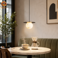 Lampe suspendue simple à LED en albâtre espagnol, style marbre, pour chambre d'hôtel, petite lampe à suspension à tête unique