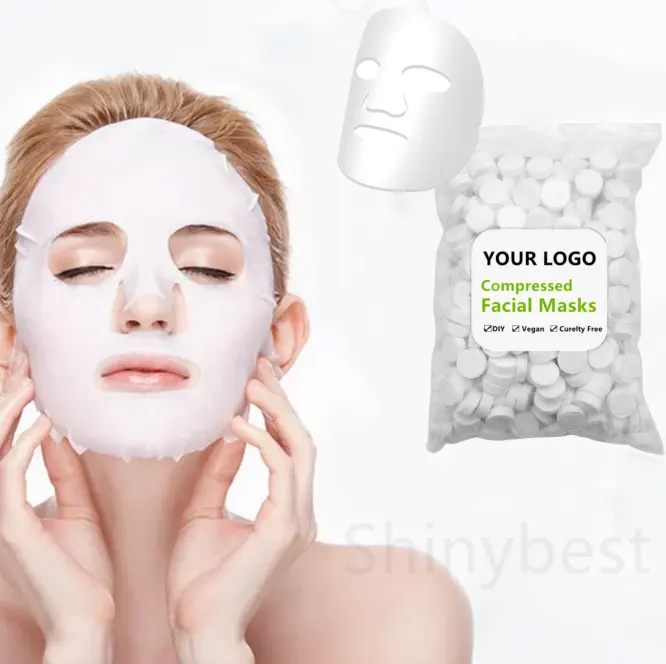 500 pièces/pcak 100% Viscose masque facial feuille cosmétique beauté soins de la peau Spa hydratant bricolage tablette masque facial feuille végétalienne masque