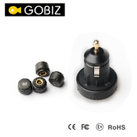 Gobiz TPMS nirkabel Universal untuk mobil, sistem Monitor tekanan ban CL201 dengan 4 sensor eksternal/Internal tampilan waktu sebenarnya