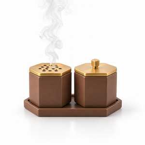 Elegant Metal <b>Incense</b> Burner Holder Designed for <b>Incense</b> Sticks <b>Cones</b> Resin Burning Meditation Aromatherapy and Decorative Home - Product Image 1
