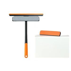 Nettoyeur de vitres 3-en-1 Orange avec raclette et brosse pour verre, gomme double face, outil manuel durable - Product Image 2