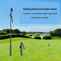 Téléphone magnétique extensible support de téléphone de golf bluetooth selfie bâton aimant trépied enregistreur de pointe de sol