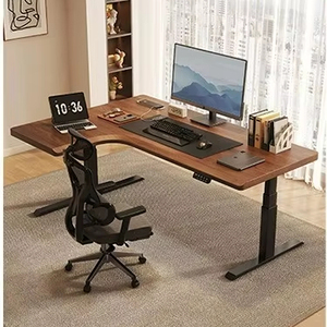 โต๊ะเล่นเกมไฟฟ้ามุมตัว L ขนาด63นิ้วโต๊ะทำงานไฟฟ้าที่ทันสมัยออกแบบตามหลักสรีรศาสตร์ - Product Image 4