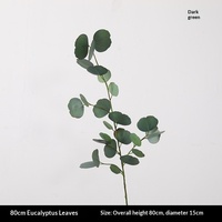 Grensoverschrijdende simulatie zijdeachtige eucalyptusblad dubbelzijdige 80cm DIY decoratie bloemstuk eucalyptus