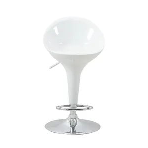ABS Plastic Height Adjustable Kitchen Counter Height White Bar Stools For Sale