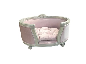 Rosa Samt Langlebiges Waschbares Abnehmbares Katzen- & Hundebett mit Modernem Klassischem Design für Haustiere - Product Image 3