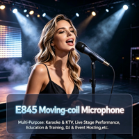 Microphone dynamique filaire à bobine mobile E845 avec réduction du bruit pour les performances sur scène et l'équipement audio