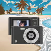 Mini Caméra Vidéo Professionnelle Type Reflex avec Écran 2,4 Pouces Capteur d'Image CMOS 4K Objectif Zoom Compact WiFi pour Enfants