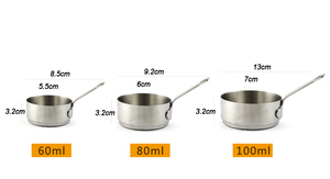 <b>Dipping</b> Bowl Cup Spoon Pepper Sauce Bowl Utensil Tableware Kitchen Mini Melting Tool Stainless Steel Gravy Sauce Cup with Handle - Product Image 3