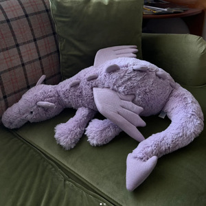 Peluche Jellycats, Súper Suave, Relleno de Algodón PP, Dragón Morado, Bolsa Antipolvo Completa, Dragón del Cielo y Arcoíris, Conejo Bonnie - Product Image 1
