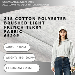 Tissu tricoté léger en polyester et coton 21S, French Terry, 180-190 g/m², doux, pour sweat-shirts, pantalons de jogging, ensembles décontractés assortis - Product Image 1