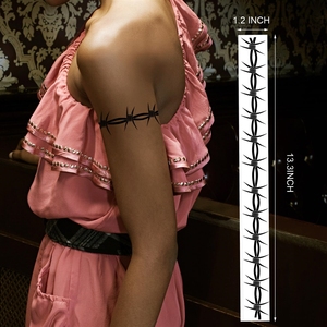 Set di 9 Tatuaggi Temporanei a Filo Spinato, Varietà di Disegni per Uomini e Donne - Impermeabili per Concerti e Halloween - Product Image 4
