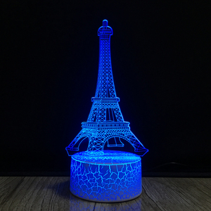 Lampu Malam <span class=keywords><strong>3D</strong></span> Lampu Meja Ilusi Menara <span class=keywords><strong>Eiffel</strong></span> Lampu USB Lampu Malam Rumah Pintar Lampu Berubah 7 Warna - Product Image 5