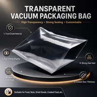 Emballage alimentaire, surface en plastique transparente, lisse, pochette de conservation alimentaire personnalisée, pré-coupée, fermeture à 3 côtés, sac sous vide en Mylar pour la viande