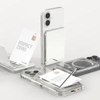 Étui universel transparent magnétique à rabat pour iPhone/Samsung, coque rigide en PC anti-rayures avec anneau magnétique puissant
