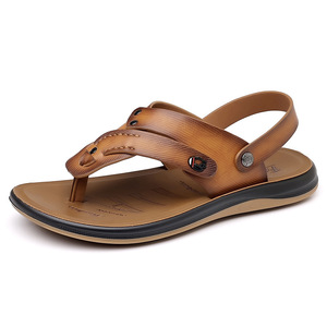 Sandales réversibles pour hommes, chaussures de plage antidérapantes d'été, semelle extérieure en caoutchouc, talon de 1,3 cm, tongs décontractées pour l'extérieur, commerce extérieur - Product Image 5