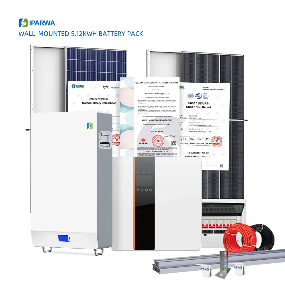 IPARWA SA Agent Set lengkap 2023, kit rumah panel surya hibrida dudukan Dinding sistem energi surya 3KW 6KW 8KW 10KW