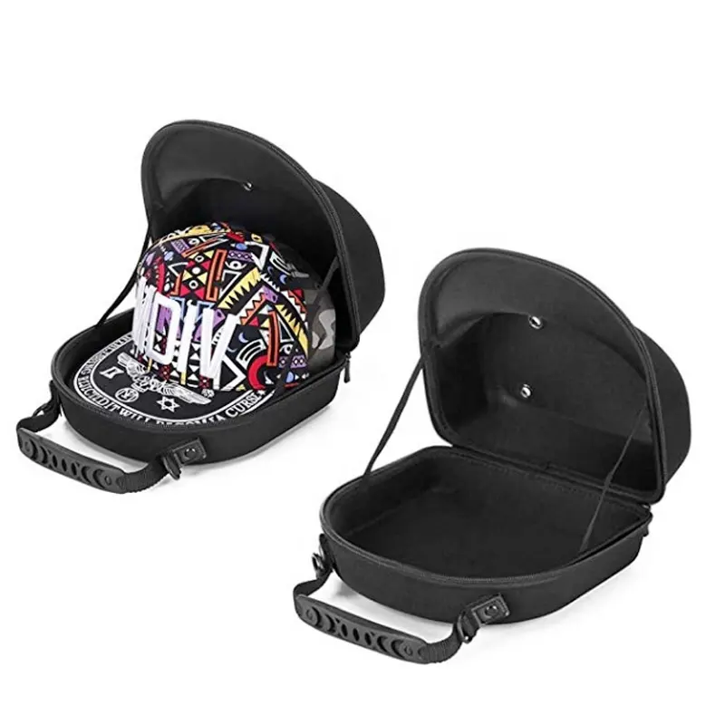 बेसबॉल कैप्स भंडारण के मामले के साथ यात्रा टोपी मामले डिजाइन काले रंग के साथ पोर्टेबल रस्सी