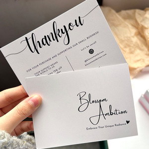 Tarjetas de agradecimiento de diseño personalizado con MOQ bajo, papel artístico de 300 g/m², tarjetas de agradecimiento para pequeñas empresas por su compra, plantillas gratuitas. - Product Image 1