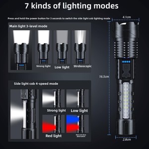 Lampe torche laser blanche longue portée pour extérieur, 10W, zoom, super lumineuse, portative, autonomie de 3 à 6 heures - Product Image 2