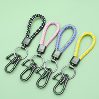 Bracelet en cuir PU tressé tendance, porte-clés léger, impression UV, design personnalisé de haute qualité, mignon et amusant, pour femmes et hommes, multicolores, cadeau