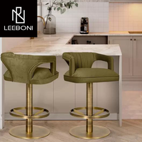 Cadre de meuble de bar tabourets de bar rembourrés en velours en acier inoxydable chaise de bar personnalisée minimaliste de luxe de haute qualité