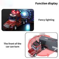 Camion Conteneur RC 2,4 GHz 4 Canaux, Jouet Télécommandé pour Enfants, Camion Benne RC avec Son et Lumière