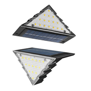 <b>LED</b> Solar Step <b>Light</b> 22 <b>LED</b> Triangular Wall Mount Outdoor Garden Lighting Waterproof <b>Light</b> <b>Sensor</b> Auto On Off - Product Image 2