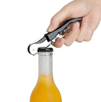 Ouvre-bouteille de vin manuel à double charnière Tire-bouchon de serveur Clé de vin professionnelle avec coupe-feuille pour barman
