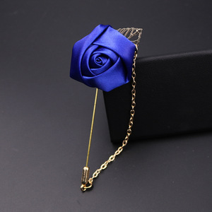 Boutonnières Bourgogne Accessoires de Mariage Corsage de Marié Épingles de Revers Fleur de Rose en Ruban Broche Boutonnière Femme Décoration Mariage Bal de Promo - Product Image 4