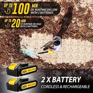 เครื่องเป่าลมขนาดพกพาน้ำหนักเบา, 20V 14500RPM เครื่องเป่าลมไฟฟ้าไร้สายเงียบ - Product Image 5