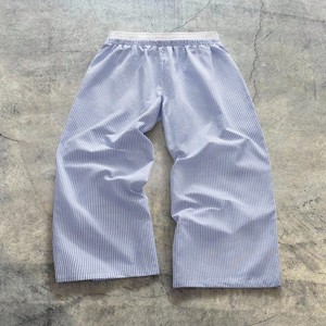 <span class=keywords><strong>Pantaloni</strong></span> Larghi a Righe Blu e Bianche Stile Y2K, Vita Elastica, Logo Ricamato, Traspiranti, Vintage, Streetwear - Product Image 2
