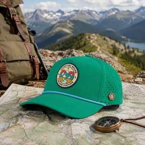 Gorra de béisbol perforada transpirable de poliéster impermeable personalizada al por mayor para deportes, golf, con logo de parche y cuerda - Product Image 4