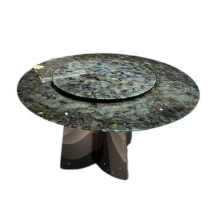 Spazio moderno salva piccoli mobili da casa ristorante rotondo Marb le oro in acciaio inox tavolo da pranzo e 4 sedie - Product Image 4