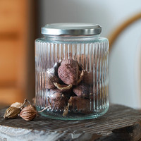 100ml 200 280 380 500 Vente en gros hermétique en verre récipient de stockage des aliments pot de bonbons avec couvercle en métal