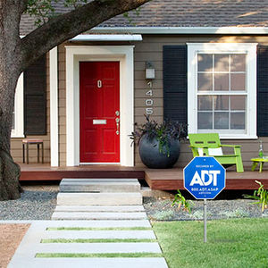 Poste de aluminio de seguridad de 12 pulgadas portátil plegable en blanco ADT con estacas Señal de patio resistente a la intemperie larga para exteriores - Product Image 3