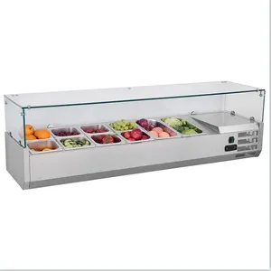 Da tavolo tipo di Insalata di Frutta Insalata di visualizzazione della Barra di chiller Chiller Con Contenitori/Insalata di Vetro Contatore display frigorifero