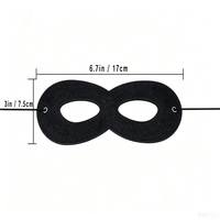 Masque oculaire demi-cercle uni et lumineux avec cordon élastique, idéal pour le carnaval, les anniversaires et le cosplay