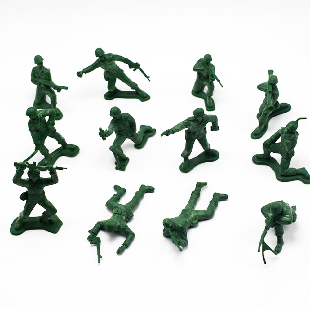 Wholesale 12-PVC Plastic Toy Soldiers Model Unisex Military Action Figures with Soldier Set Accessories PVC Material Children