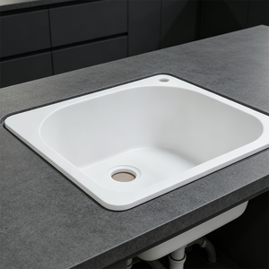 Lavello <span class=keywords><strong>da</strong></span> <span class=keywords><strong>Cucina</strong></span> Incassato Opaco, Monoforo, Bianco, Facile <span class=keywords><strong>da</strong></span> Installare, Adatto per Cucine Moderne - Product Image 2