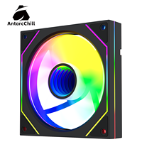 Ventilateur de boîtier ARGB noir AntarcChill 120 mm, roulement fluide PWM, haute pression statique, ventilateur de refroidissement PC, dissipateur thermique en plastique, PC Gaming