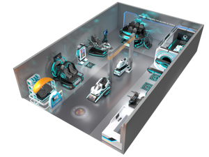 Salle de jeux 100 m² : Équipement d'amusement intérieur, simulateur de tir et de course, machine de jeu d'arcade VR à monnayeur - Product Image 2