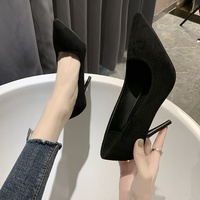 Nouvelles Chaussures à Talons Hauts pour Femmes, Style Printemps, Couleur Noire, Grande Taille, Chaussures d'Étiquette