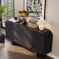 Lemari Pintu Masuk Kayu Hitam Modern Italia Kelas Atas dengan 2 Laci, Dapat Disesuaikan, Furnitur Rumah Penyimpanan Dekoratif Ruang Tamu