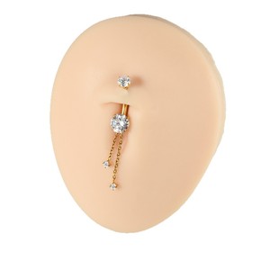 Gaby ASTM-F136 G23 Titane PVD Piercing Anneau de nombril fileté intérieurement avec zircon motif fleur étanche Bijou de corps - Product Image 2