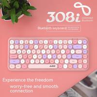 Clavier sans fil Ajazz 308i Retro Magic Punk avec boutons chocolat, interface USB Type-C, 84 touches pour MacBook/iPad/Android/Ordinateur portable
