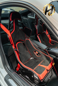 Sièges de voiture modifiés rouge et noir, siège baquet de course Recaro en cuir PVC, siège de course Bride Pole Position - Product Image 2