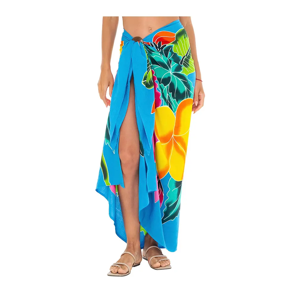 Nhà Máy bán hàng trực tiếp nhỏ moq tùy chỉnh in mềm Rayon vải 70x45inch pareo sarong bãi biển Bìa up