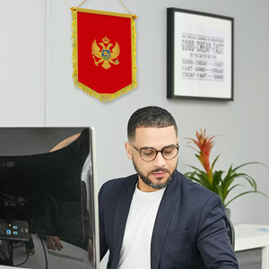 La bandiera e il Banner di Montenegro, misura 20*30cm con nappe, sono adatti per la promozione del turismo <span class=keywords><strong>Balkan</strong></span> - Product Image 3
