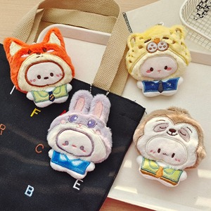 Pendentif en peluche de dessin animé, petit animal mignon (<span class=keywords><strong>lapin</strong></span>, renard, léopard), <span class=keywords><strong>accessoire</strong></span> de sac - Product Image 3